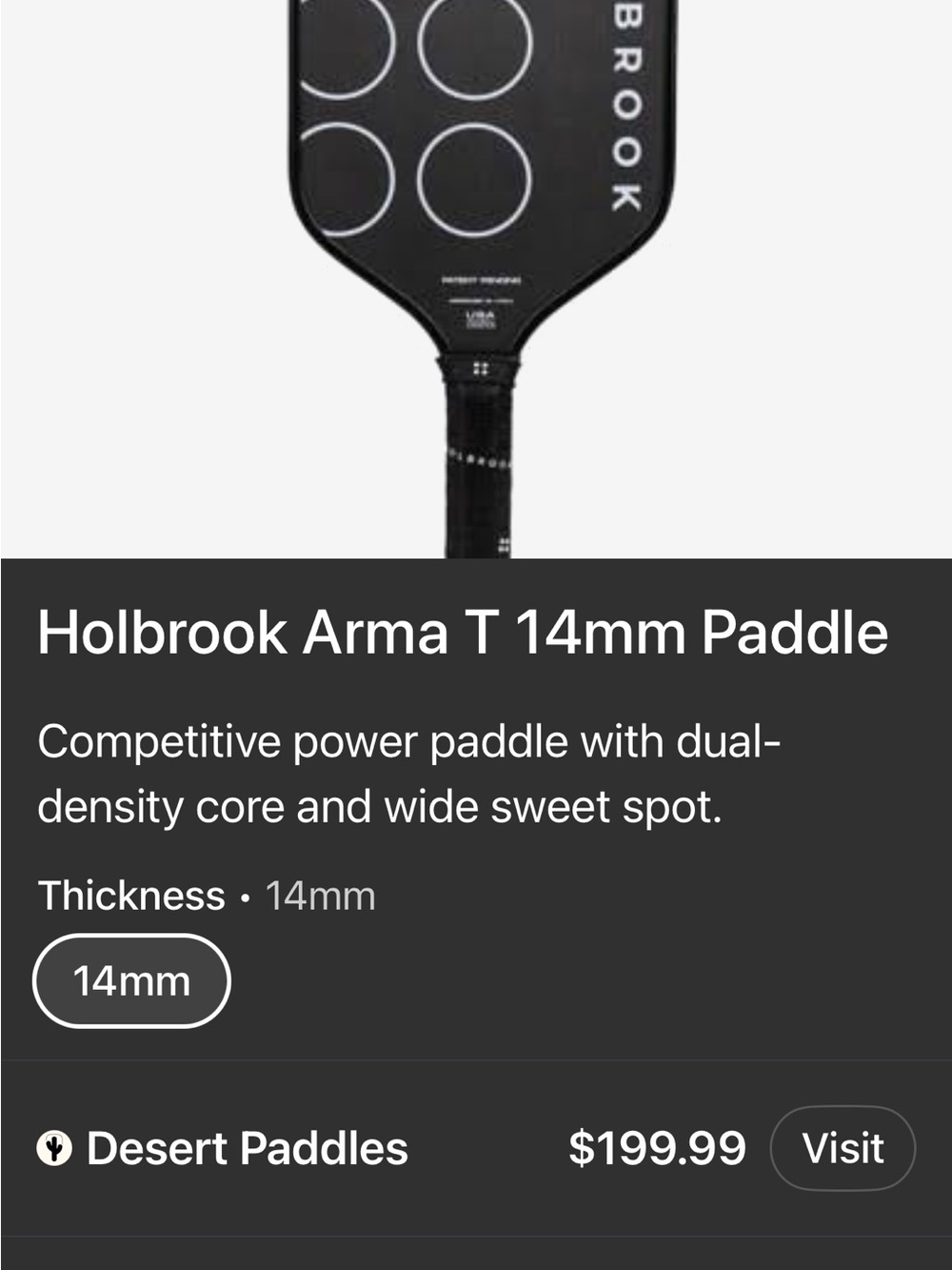 Arma T 14mm Paddle - Black